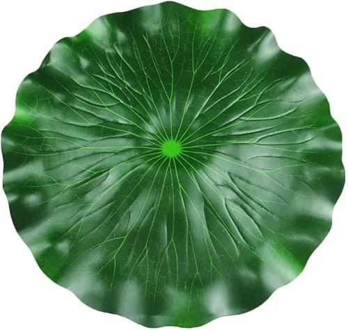 1 Pcs Artificial Floating Foam Lotus Leaves Water Lily Pads Ornaments for Patio Fish Pond Pool Aquarium Decor Green 60cm
