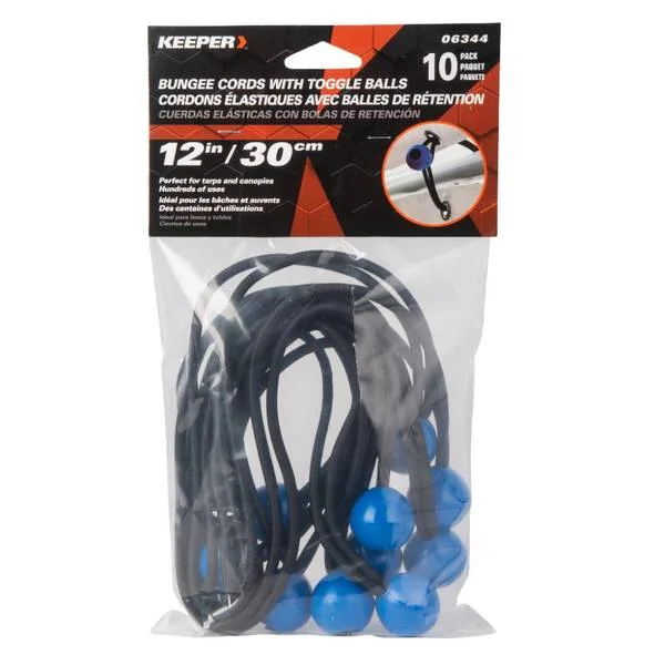 10-Pack 12″ Ball Bungee Cord