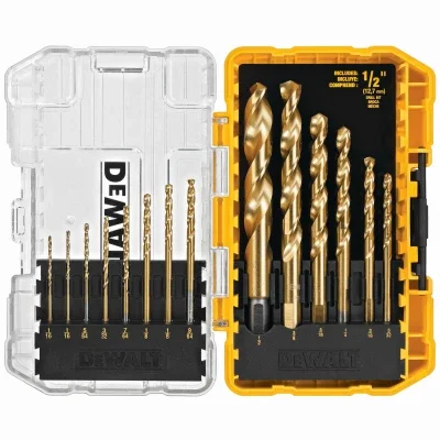 14-pc. Titanium Twist Drill Bit Set