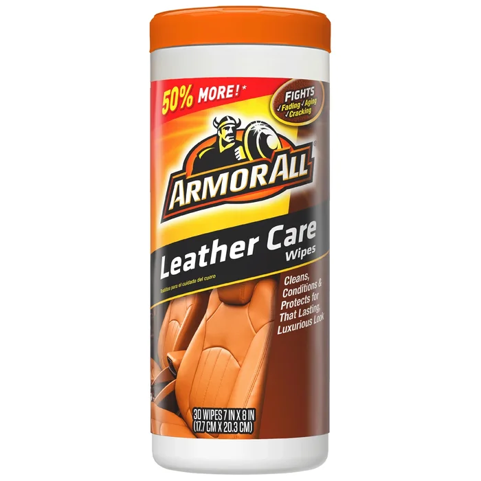 18581c Leather Wipes, 8.44 In L, 3.31 In W, Mild, Effective To Remove: Dirt, Soil, 30-wipes