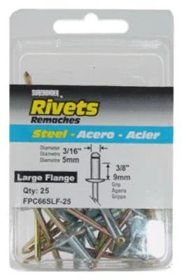 25-pack Steel Medium-large Snowmobile Rivets