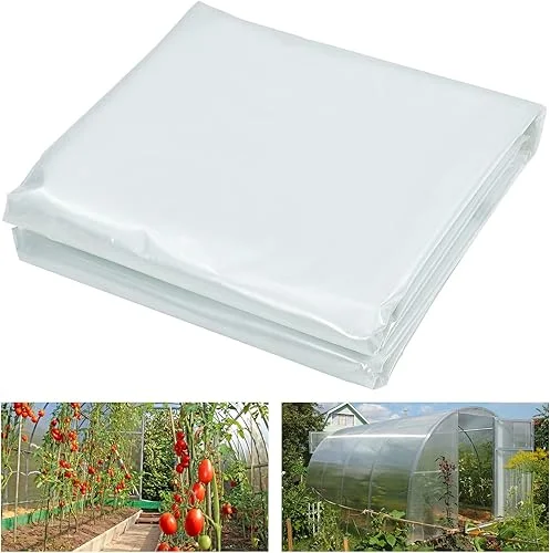 25FTx40FT Greenhouse Plastic Film Sheeting, 6 Mil Greenhouse Film, Clear Greenhouse Polyethylene Film, Heavy Duty Dust Proof Windproof UV Resistant for Farming, Gardening