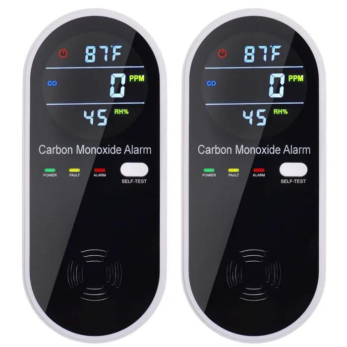 3 in 1 Carbon Monoxide Detector, KH Alert Portable Carbon Monoxide Detectors for Travel, Plug in Carbon Monoxide Detector with Temperature Humidity Sensor Built-in, Easy to Read & Install