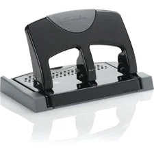45-sheet Smarttouch Three-hole Punch, 9/32″ Holes, Black/gray