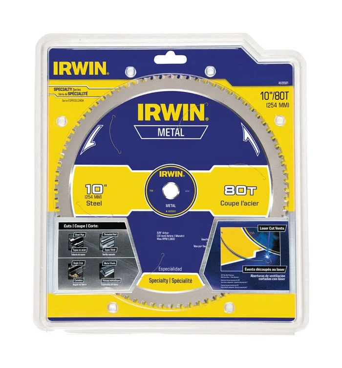 4935561 Blade, 10 In Dia, 5/8 In Arbor, 80-teeth, Carbide Cutting Edge, Applicable Materials: Metal, Thin Steel