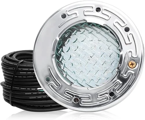 6 Inch LED Spa Lights for Inground Pool, 50FT AC120V 6 Inch White Pool Lights, Underwater Swimming Pool Spa Light for Pools and Spa