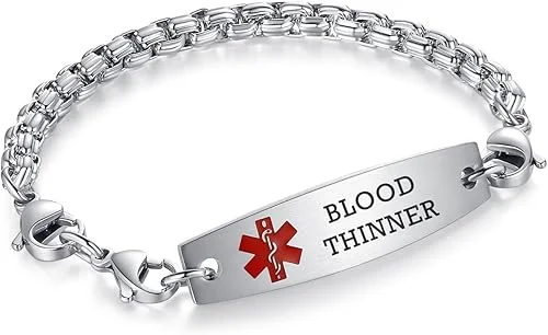 7.5′-9′ Adjustable Medical alert bracelets for Women/Men Stainless steel Interchangeable Medical bracelets