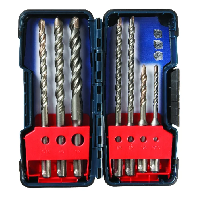 7-piece Bulldog Hammer Drill Bit Set For Concrete And Masonry Drilling