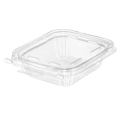 8 Oz Clear Polyethylene Tamper Evident 1-Compartment Clamshell Container With Hinged Lid 240/Case