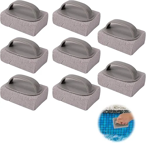 8 Pcs Hand-Held Pool Pumice Stones,Pumice Stone for Pool Cleaning, Tiles,Block Swimming Grout & Concrete,Pools & Spa Tile Cleaning