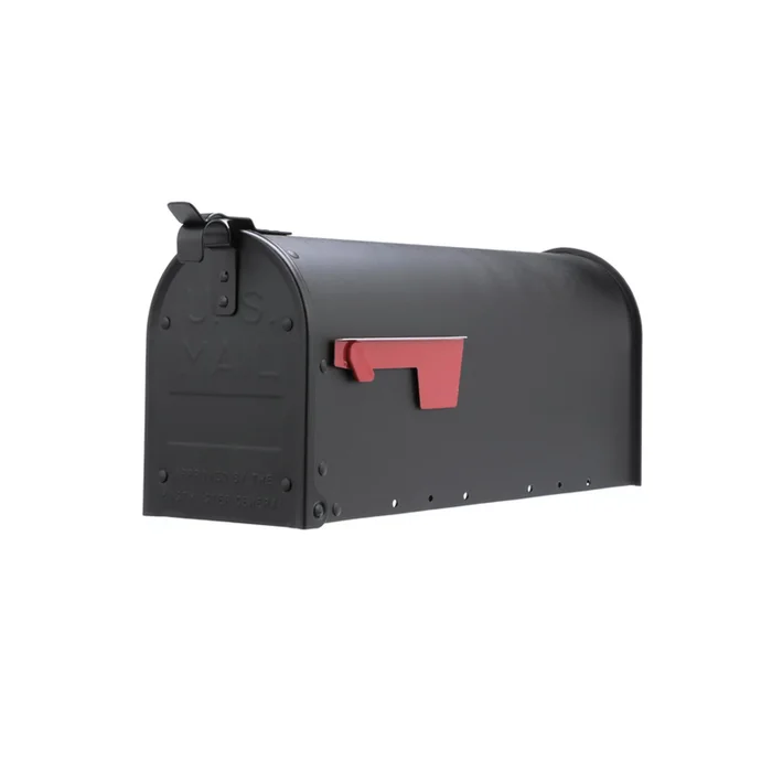 Admiral Rural Post-mount Mailbox Black Aluminum Durable Weather-resistant