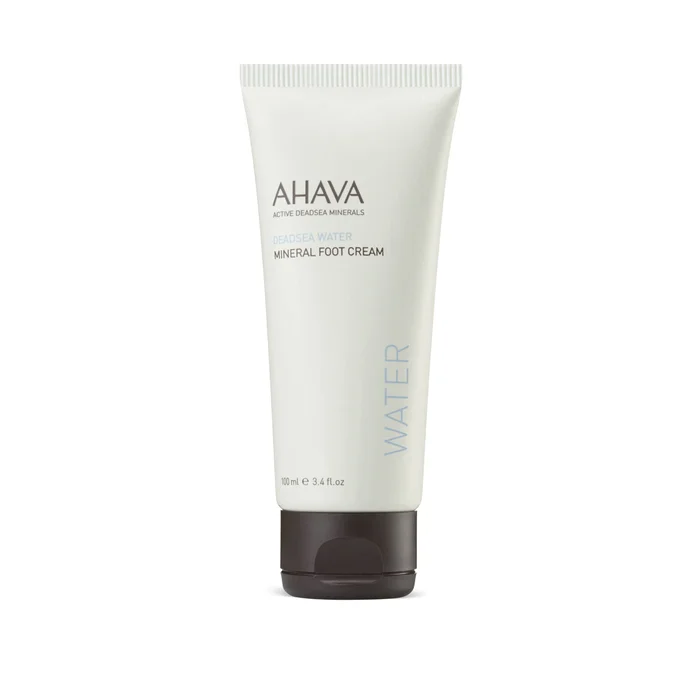 AHAVA Dead Sea Water Mineral Foot Cream – Nourishes & Hydrates Dry Soles, Prevents Cracks & Irritations, with Witch Hazel Leaf, Osmoter blend, Jojoba, Avocado, Sweet Almond & Wheat Germ Oil, 3.4 Fl.Oz