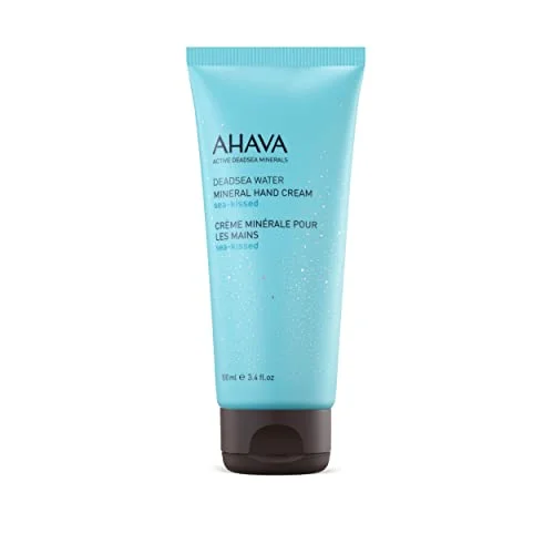 AHAVA Dead Sea Water Mineral Hand Cream, Sea-Kissed – Hand Moisturizer For Dry Cracked Hands, Light & Fast Absorbing, Enriched with Dead Sea Mineral Blend Osmoter, Witch Hazel & Allantoin, 3.4 Fl.Oz