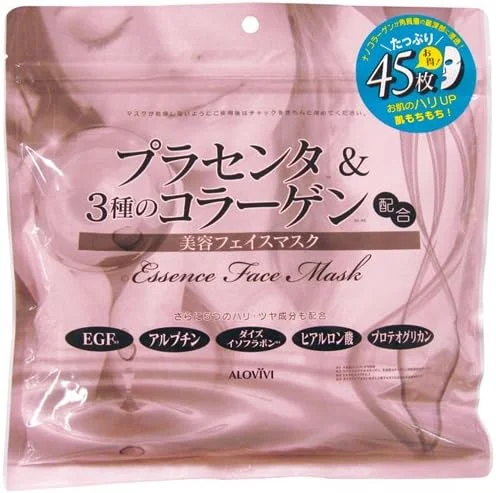 ALOVIVI Placenta & 3 Kinds of Collagen Beauty Face Mask 45 Sheets