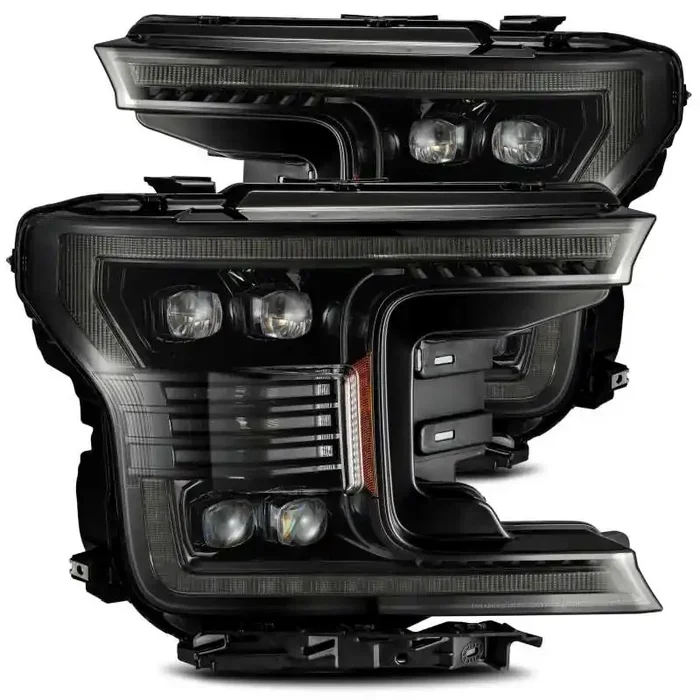 AlphaRex 18-20 Ford F-150 NOVA LED Proj Headlight Plank Style Alpha Blk w /Activ Light /Seq Signal /DRL