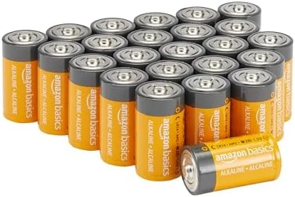 Amazon Basics 24-Pack C Cell Alkaline All-Purpose Batteries, 1.5 Volt, 5-Year Shelf Life