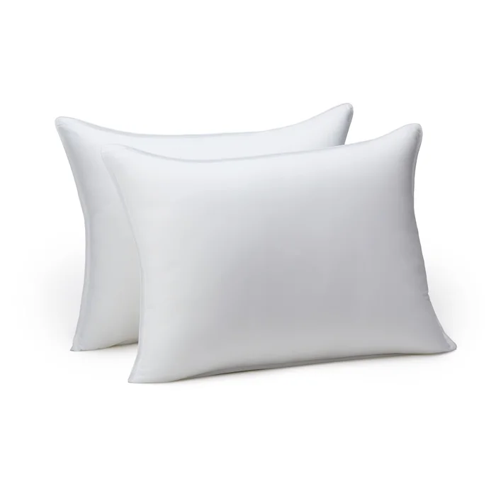 Amazon Basics Down Alternative Bed Pillow, Medium Density for Back and Side Sleepers, Standard, 26 x 20 Inch – Pack of 2, White