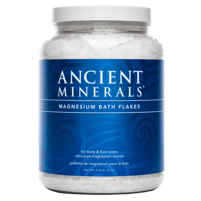 Ancient Minerals Magnesium Bath Flakes – Bathing Alternative to Epsom Salt – Soak in Natural Salts – High-Absorption Efficiency for Relaxation, Wellness & Muscle Relief (4 .4 lb)