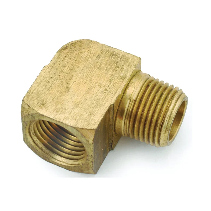 Anderson Metals 756116-02 Street Pipe Elbow, 1/8 in, FIP x MIP, 90 deg Angle, Brass, Rough, 1000 psi Pressure