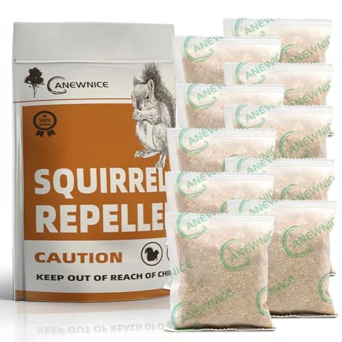 ANEWNICE Squirrel Repellent Outdoor, Rodent Repellent, Squirrel Repellent for Attic and Cars, Natural Squirrel Repellent for Bird Feeders and Garden, Ultra Powerful Chipmunk Repellent – 10Packs