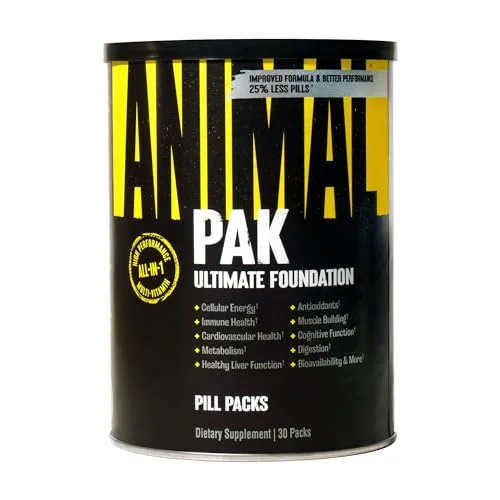 Animal Pak – Convenient All-in-One Vitamin & Supplement Pack – Zinc, Vitamins C, B, D, Amino Acids and More – Sports Nutrition Performance Mulitvitamin for Women & Men – Updated Version – 30 Count