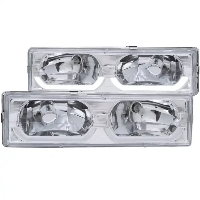 ANZO 1988-1998 Chevrolet C1500 Crystal Headlights Chrome w / Low – Brow