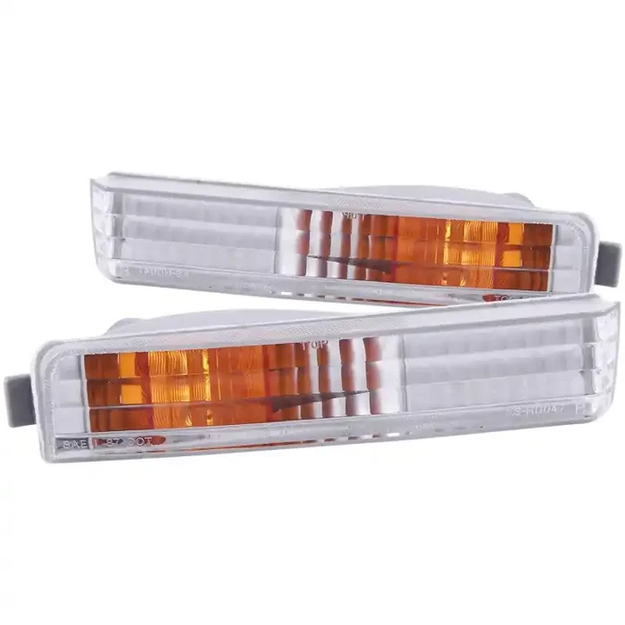 ANZO 1990-1991 Honda Accord Euro Parking Lights Chrome w / Amber Reflector