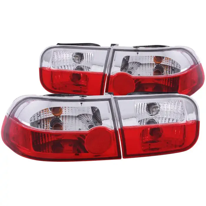 ANZO 1992-1995 Honda Civic Taillights Red /Clear