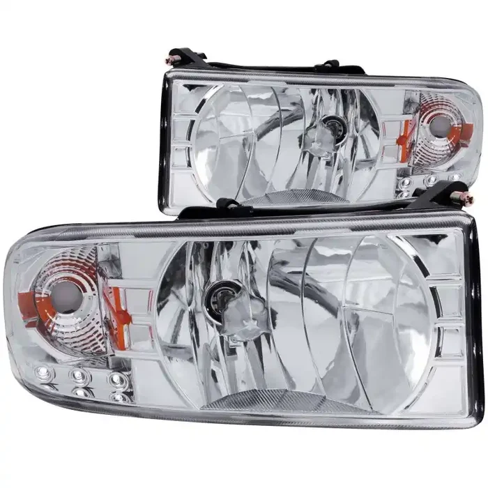 ANZO 1994-2001 Dodge Ram Crystal Headlights Chrome w / LED
