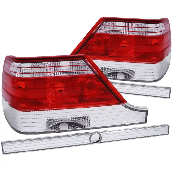 ANZO 1995-1999 Mercedes Benz S Class W140 Taillights Red /Clear