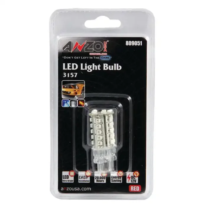 ANZO LED Bulbs Universal 3157 Red – 30 LEDs 2in Tall