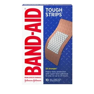 Band Aid Tough Strips Extra Large Bandages Box-10 Count-6/Box-4/Case