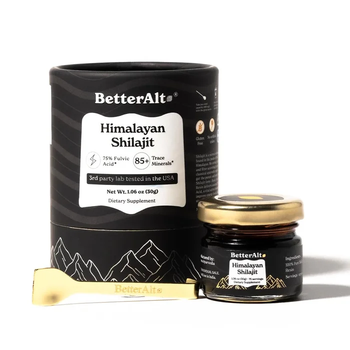 Better Alt BetterAlt Pure Himalayan Shilajit Resin High Potency for Men & Women| 75 Servings for Energy Boost & Immune Support, 85+ Trace Minerals, 75%+ Fulvic Acid, with Lab Test Report,400mg