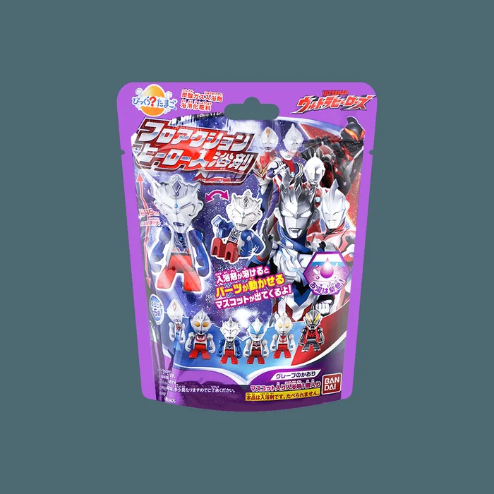 Bikkura Tamago Bath Ball Ball Bath Bomb Blind Box Ultraman, Include A Secret Toy, Patterns Packaging May Vary