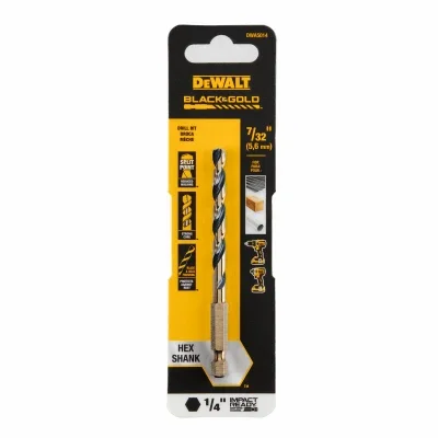 Black & Gold Hss Drill Bit, 1/4 In. Hex Shank, Impact Ready, 7/32 In.