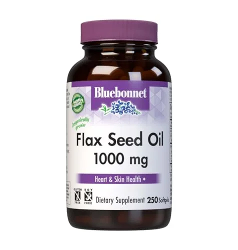 Bluebonnet Nutrition Flax Seed Oil Certified Organic 1000 mg, 250 Softgels