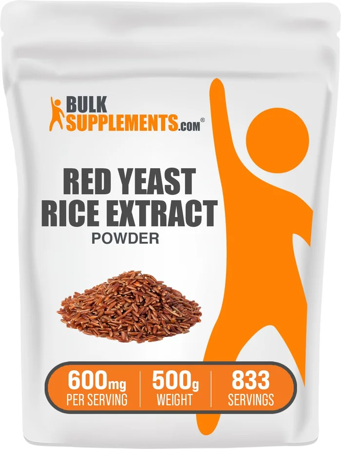 BulkSupplements.com Red Yeast Rice Extract Powder – Red Yeast Rice Supplement, Red Yeast Rice 600 mg – Herbal Supplement, Gluten Free, 600mg per Serving, 500g (1.1 lbs) (Pack of 1)