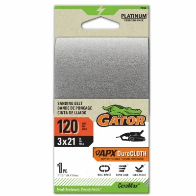 Ceramax Sanding Belts, 120 Grit, 3 X 21 In.