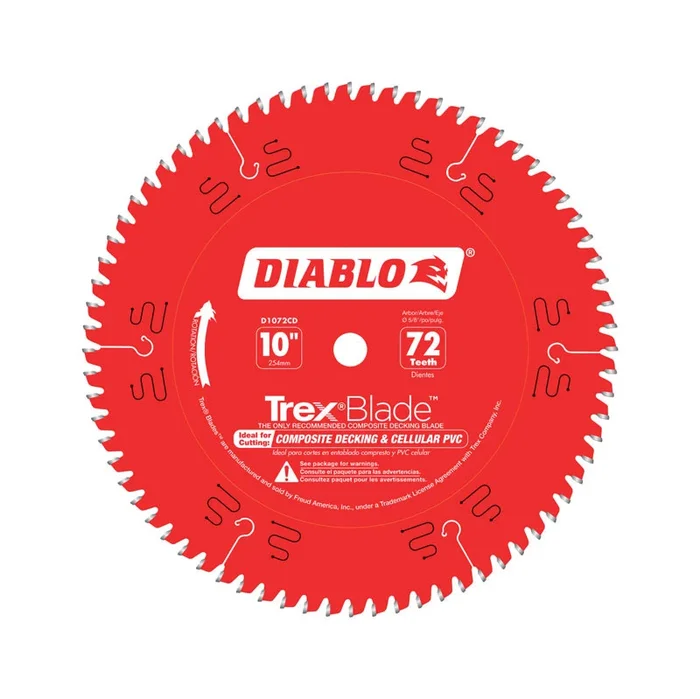 D1072cd Circular Saw Blade, 10 In Dia, 5/8 In Arbor, 72-teeth, Carbide Cutting Edge