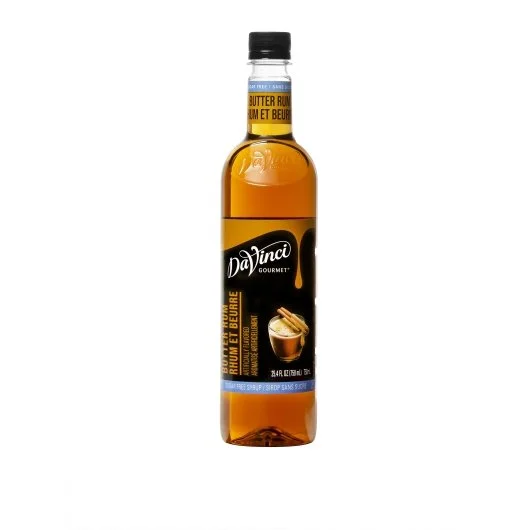 Davinci Gourmet Gourmet Sugar Free Butter Rum Syrup-750 Milliliter-4/Case