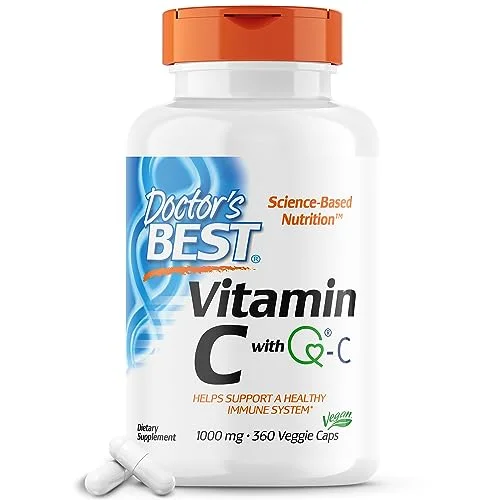 Doctor's Best Vitamin C with Q-C – Vitamin C 1000mg Non-GMO, Vegan, Gluten Free, Soy Free, Sourced from Scotland Veggie Caps, 360 Count