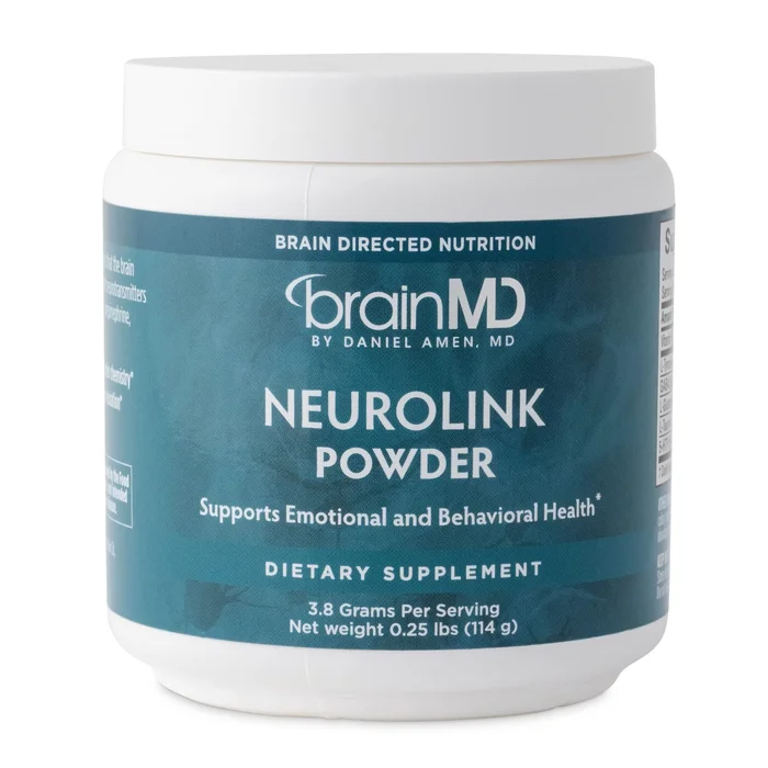 Dr Amen BrainMD NeuroLink Powder – 114g – Supports Memory, Focus & Concentration – Gluten Free – 30 Servings