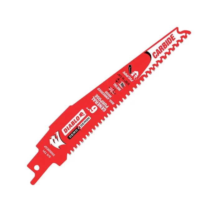 Ds0609cgp Series Reciprocating Saw Blade, Applicable Materials: Metal, Plastic, Wood, 6 In L, 6/9 Tpi, 1/pk