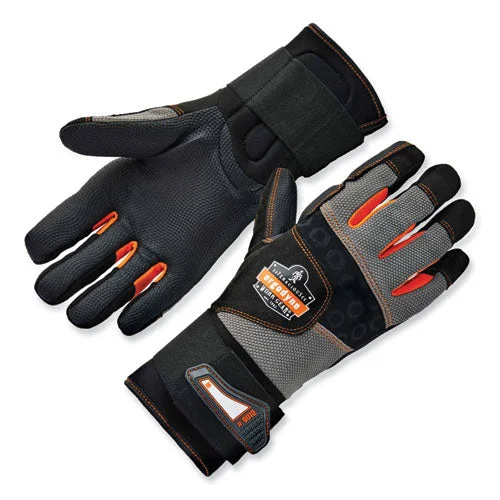 Ergodyne Proflex 9012 Certified Av Gloves + Wrist Support Black Medium Pair