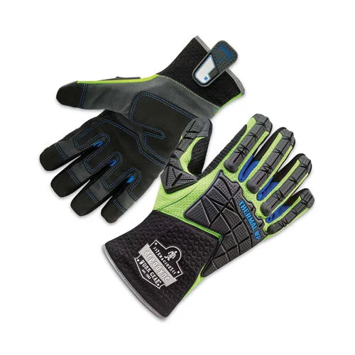 Ergodyne Proflex 925wp Performance Dorsal Impact-reducing Thermal Waterproof Gloves Black/lime Xl Pair