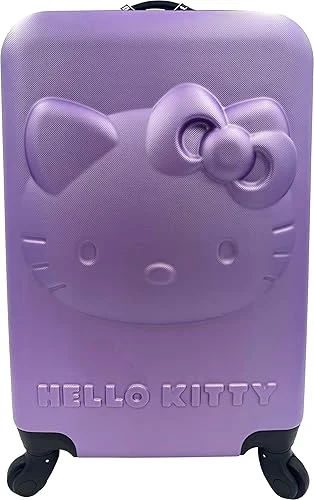 Fast Forward Kids Licensed Hard-Side 21” Spinner Luggage Lightweight Carry-On Suitcase (Hello Kitty)