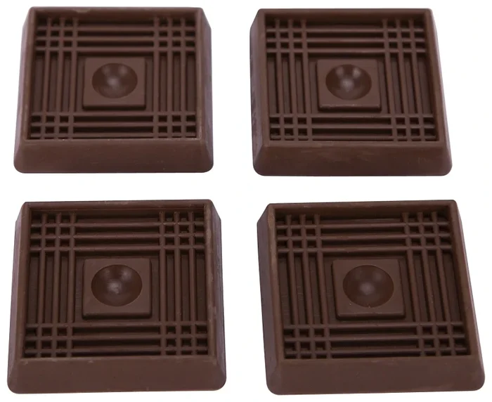 Fe-s711-ps Caster Furniture Glide, Rubber, Brown, Brown, 2-1/2 X 2-1/2 X 15/32 In Dimensions