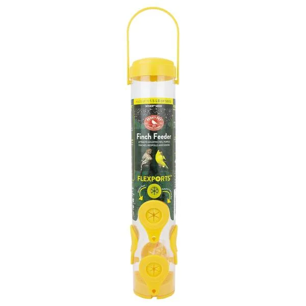 Finch Feeder 1.5 lb, Patented Flexports Prevent Clogging, More Feeding Angles