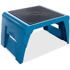 Folding Step Stool, 1-step, 300 Lb Capacity, 14 X 11.25 X 9.75, Blue