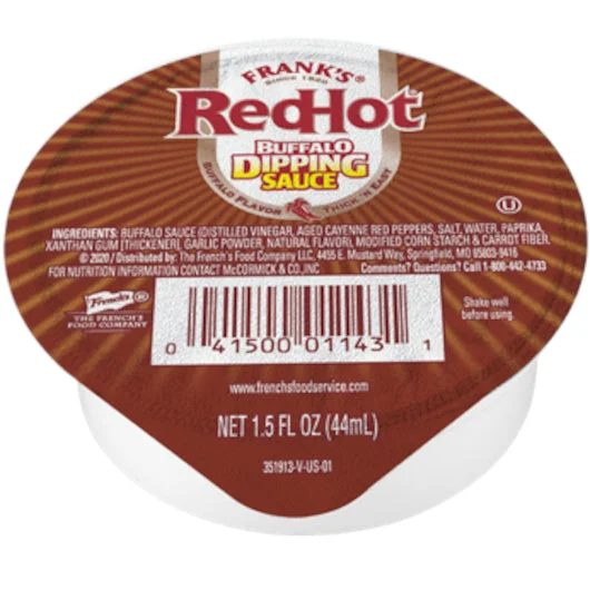 Frank’s Redhot Buffalo Hot Sauce Single Serve-1.5 fl oz.-96/Case